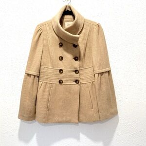 LOFT‎ Camel Double-Breasted Cape Jacket 8
